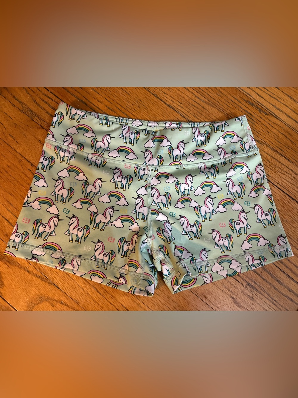 IAB Brand Women’s Mint Green Unicorn Print Bike Shorts